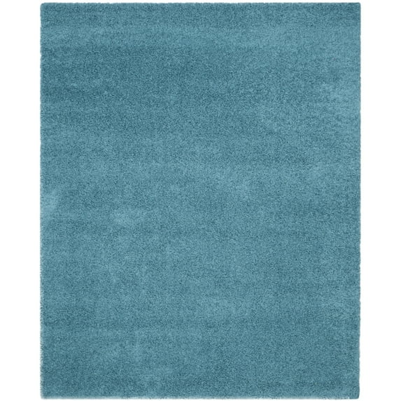 SAFAVIEH Laguna Neven Plush Solid Shag Area Rug, Turquoise, 6'7" x 6'7" Round