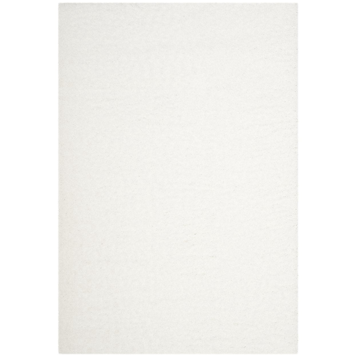 SAFAVIEH Laguna Neven Plush Solid Shag Area Rug, White, 6'7" x 6'7" Round