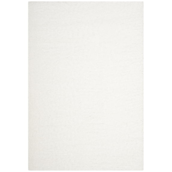 SAFAVIEH Laguna Neven Plush Solid Shag Area Rug, White, 6'7" x 6'7" Square