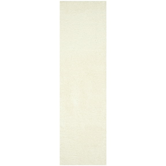 SAFAVIEH Laguna Neven Plush Solid Shag Runner Rug, Ivory, 2'3" x 6'