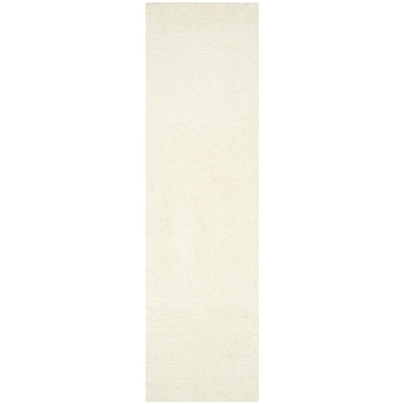 SAFAVIEH Laguna Neven Plush Solid Shag Runner Rug, Ivory, 2'3" x 6'