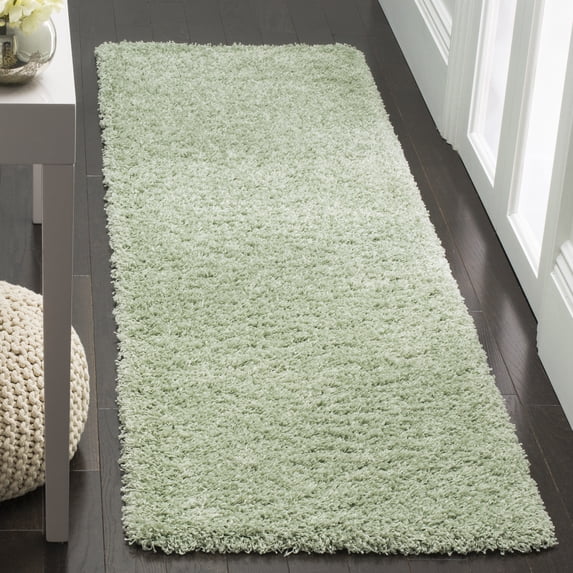 SAFAVIEH Laguna Neven Plush Solid Shag Runner Rug, Light Sage, 2'3" x 12'