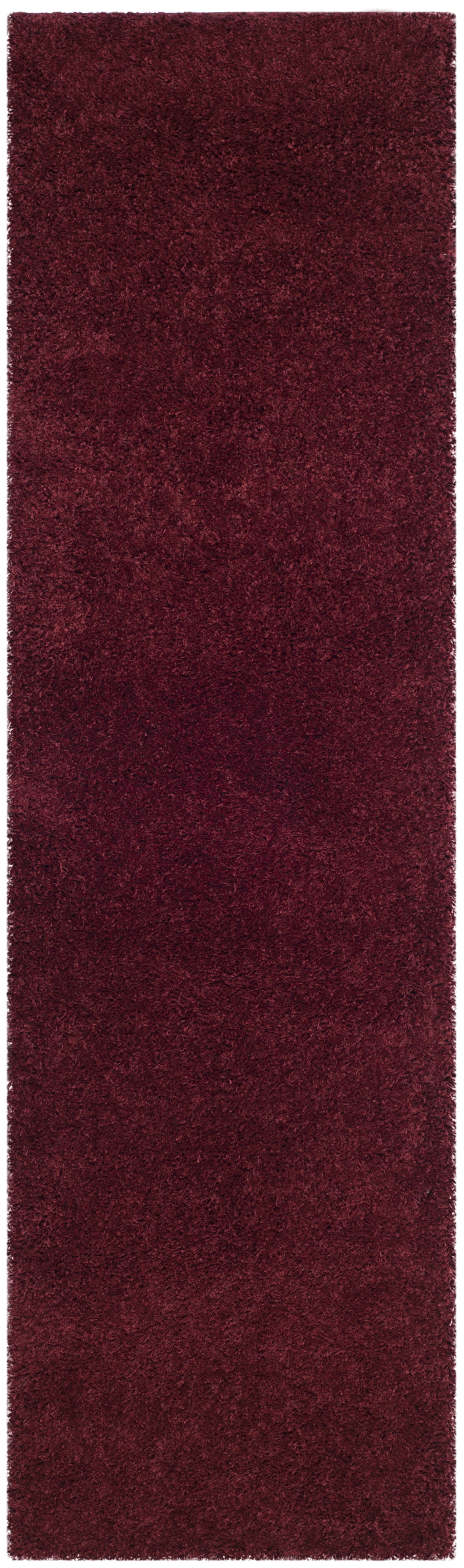 SAFAVIEH Laguna Neven Plush Solid Shag Runner Rug, Maroon, 2'3" x 12'