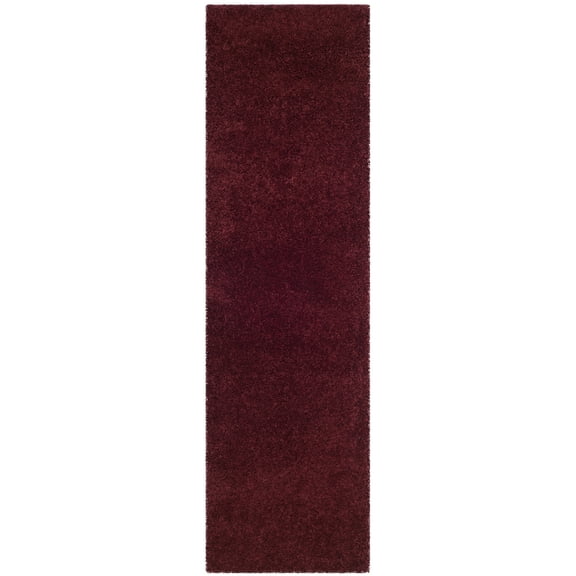 SAFAVIEH Laguna Neven Plush Solid Shag Runner Rug, Maroon, 2'3" x 12'