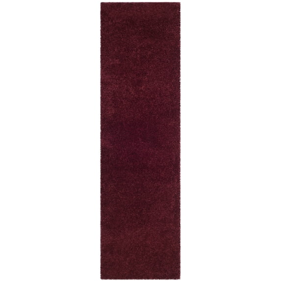 SAFAVIEH Laguna Neven Plush Solid Shag Runner Rug, Maroon, 2'3" x 12'