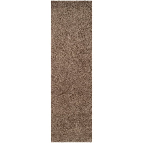 SAFAVIEH Laguna Neven Plush Solid Shag Runner Rug, Taupe, 2'3" x 8'