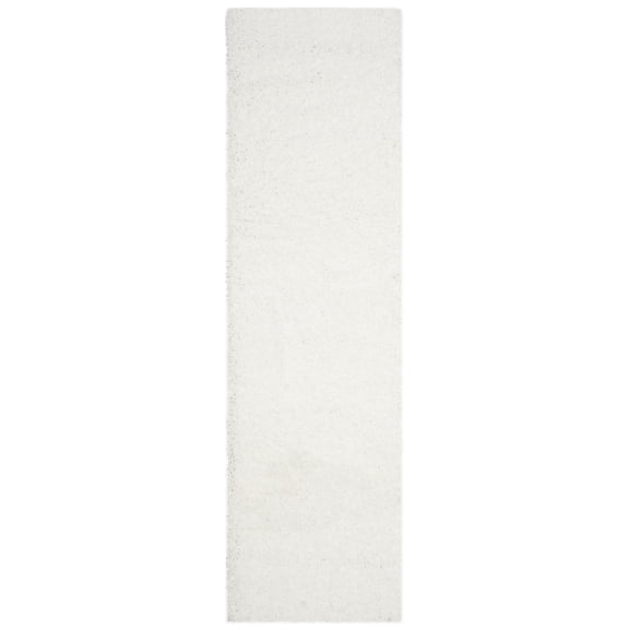 SAFAVIEH Laguna Neven Plush Solid Shag Runner Rug, White, 2'3" x 12'