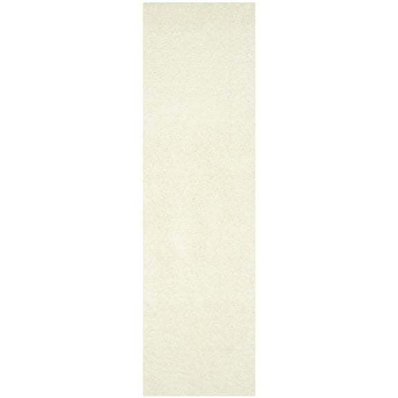 SAFAVIEH Laguna Neven Solid Shag Runner Rug, Ivory, 2'3" x 8'