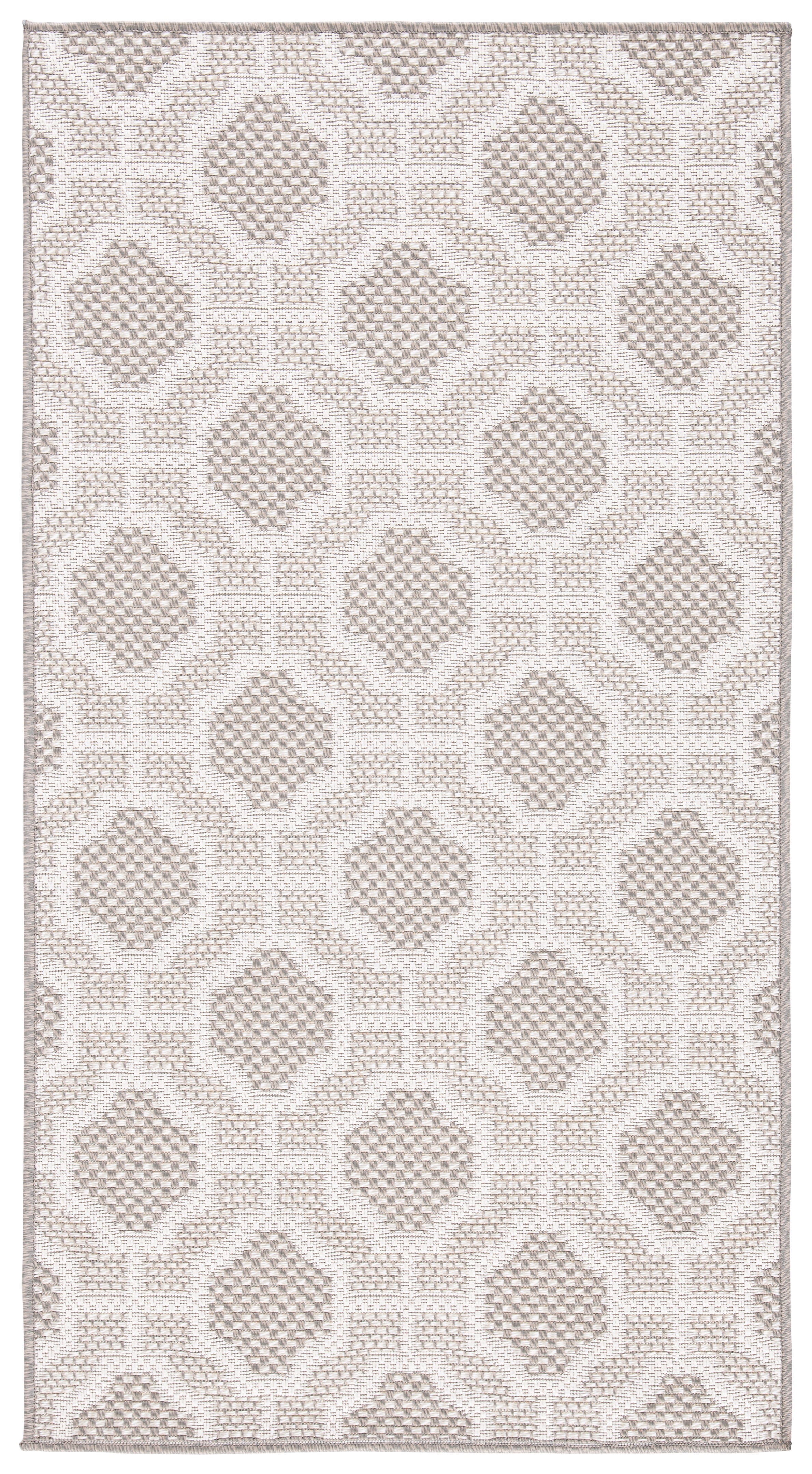 Beige Taupe Geometric Indoor Outdoor Area Rug 2'7" x 5'