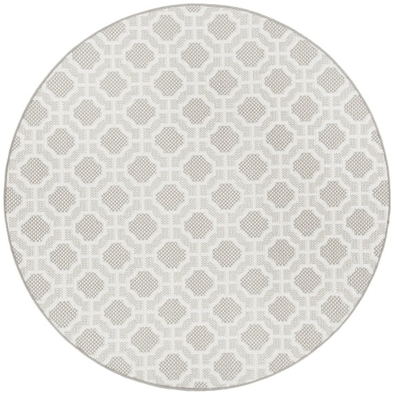 SAFAVIEH Lakeside Augustine Geometric Indoor/Outdoor Area Rug, Beige/Taupe, 6'7" x 6'7" Round