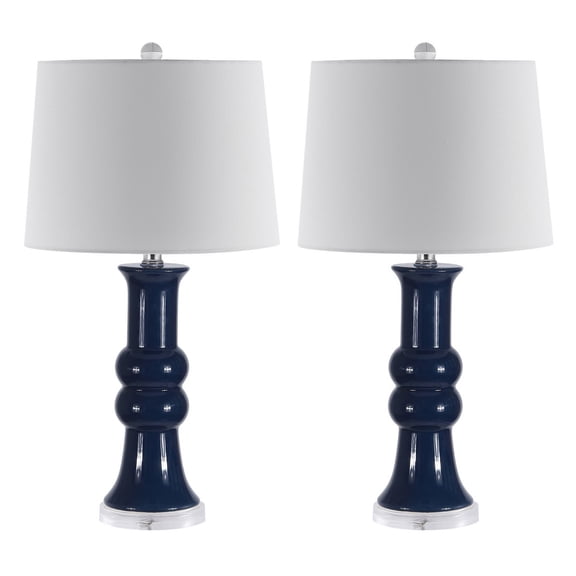 SAFAVIEH Lamber 26 in. Modern Art Table Lamps, Blue, Set of 2