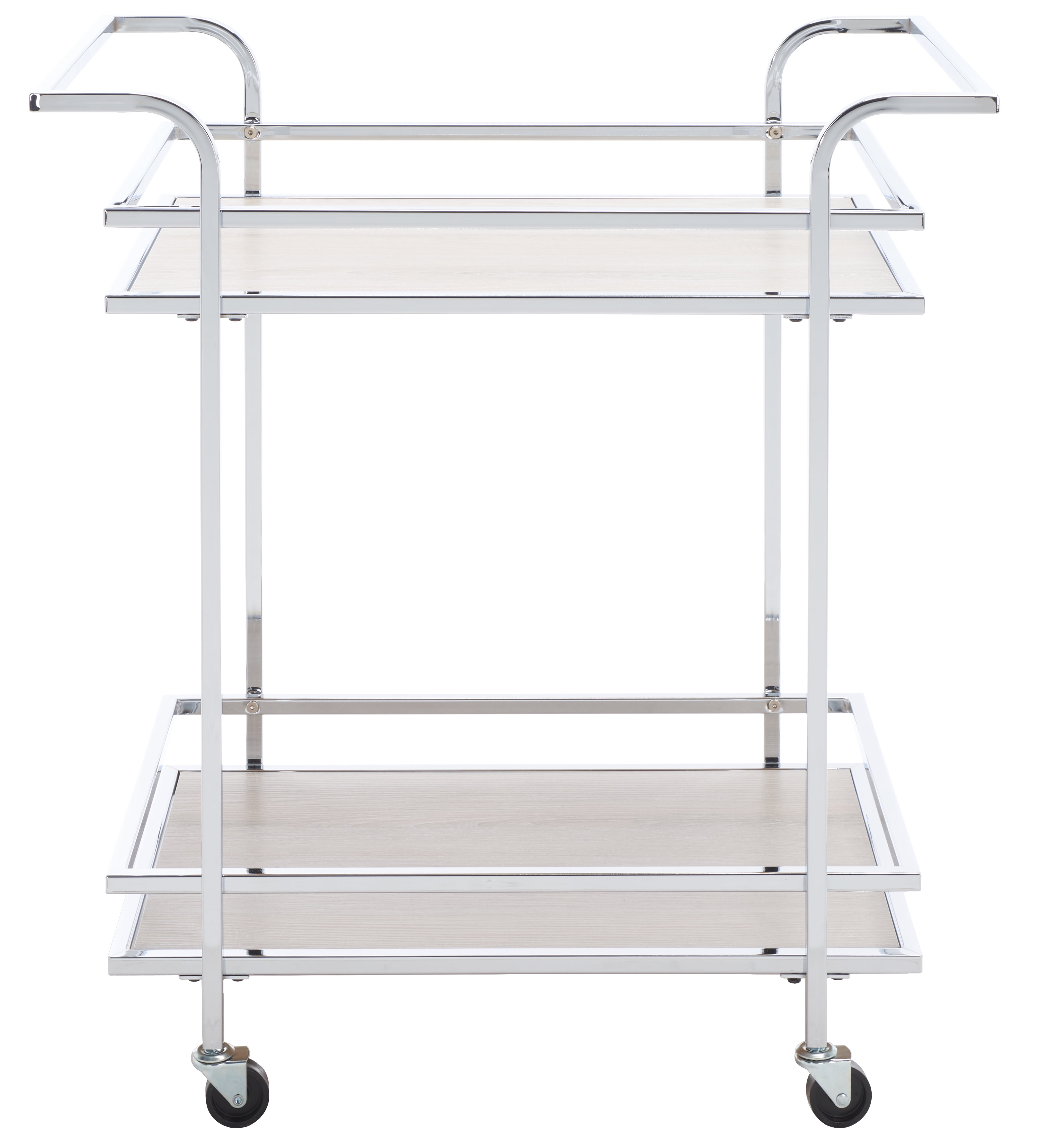 Lameris Chrome and Grey Two-Tier Liquor Cart with Handles