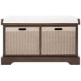 thumbnail image 1 of SAFAVIEH Landers 2 Drawer Storage Bench with Cushion, Brown, 1 of 12