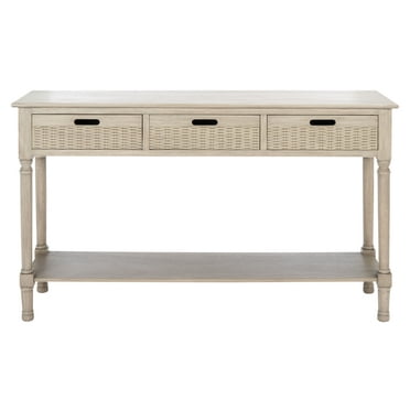 SAFAVIEH Landers 3-Drawer Console Table, Off-White/Brown