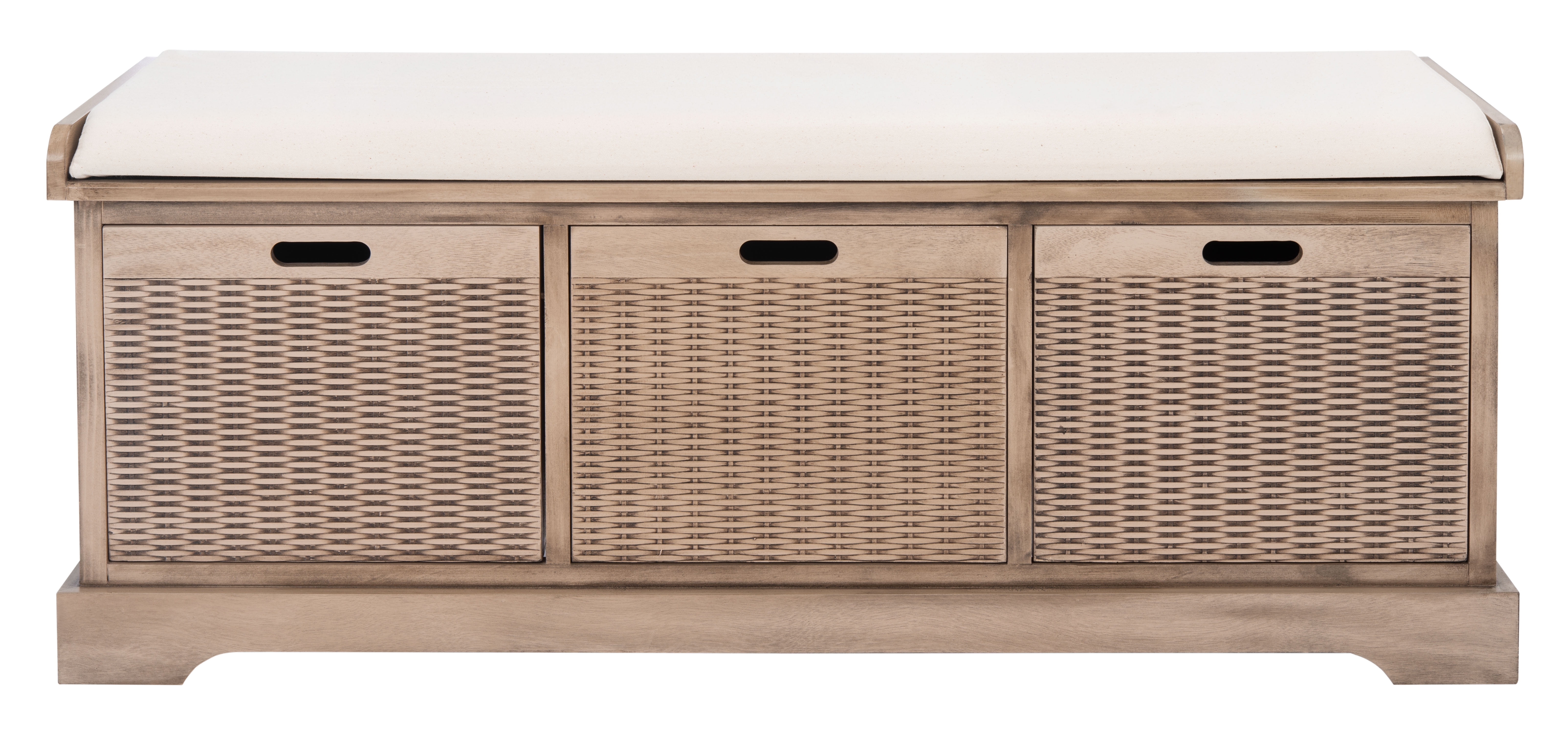 Landers Sand Cushioned 3-Drawer Storage Bench
