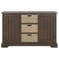 thumbnail image 1 of SAFAVIEH Landers Rustic 3 Baskets Storage Console, Brown/Natural, 1 of 15