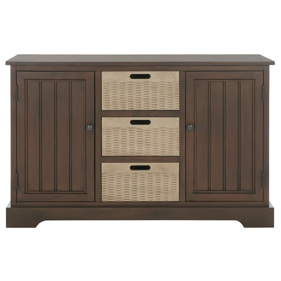 SAFAVIEH Landers Rustic 3 Baskets Storage Console, Brown/Natural
