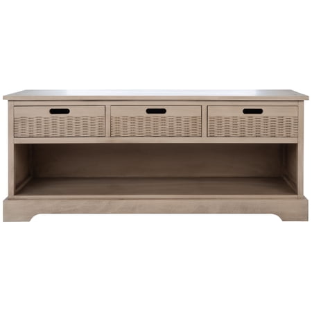 SAFAVIEH Landers Solid Classic 3 Drawer Storage Bench, Sand