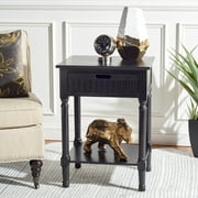 SAFAVIEH Landers Solid Glam 1 Drawer Accent Table, Black