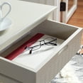 thumbnail image 1 of SAFAVIEH Landers Solid Glam 1 Drawer Accent Table, Distressed White, 1 of 7