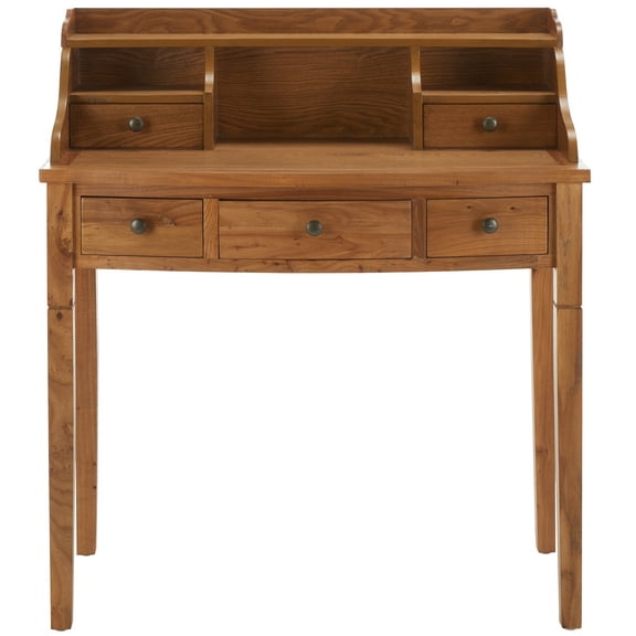 SAFAVIEH Landon Solid Contemporary 5 Drawer Writing Desk, Oak