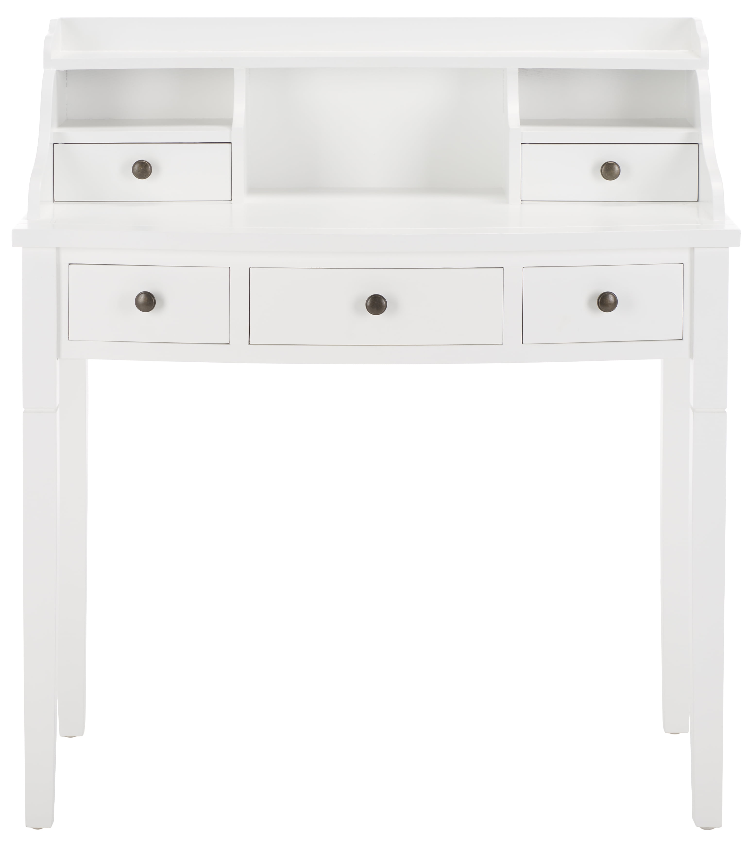 SAFAVIEH Landon Solid Contemporary White 5 Drawer Writing Desk 36.2 in. W x 19.1 in. D x 40.5 in. H