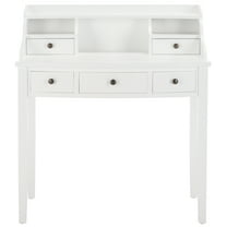 SAFAVIEH Landon Solid Contemporary White 5 Drawer Writing Desk (36.2 in. W x 19.1 in. D x 40.5 in. H)