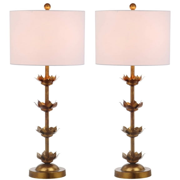 SAFAVIEH Lani 32 in. H Table Lamps with USB Port, Antique Gold, Set of 2