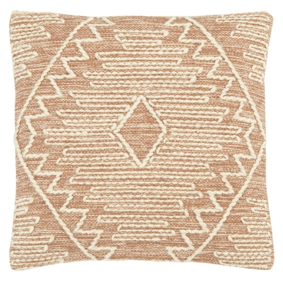 SAFAVIEH Lannie Knitted Medallion Accent Pillow, 18" x 18", Peach