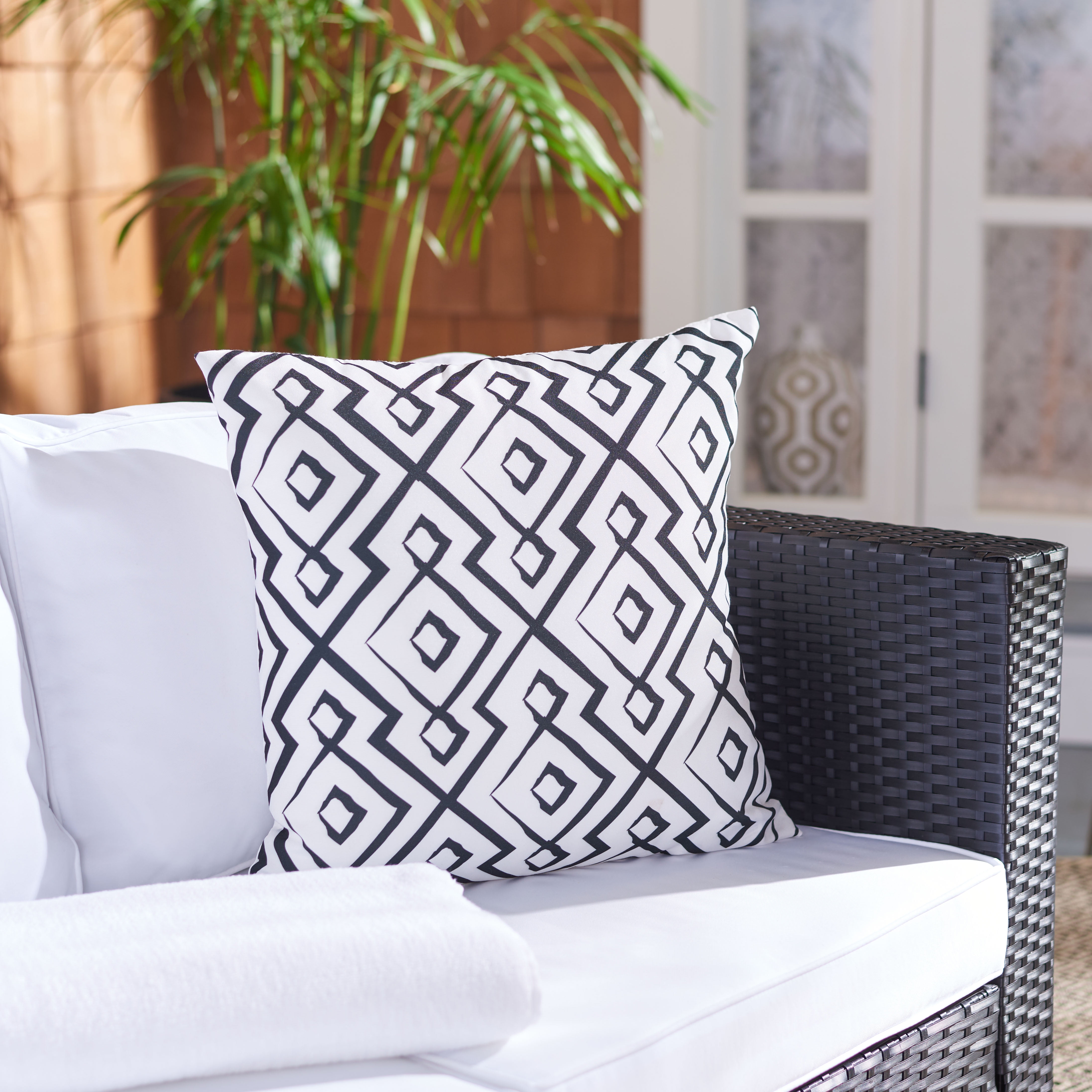 Lansana 18" Black Weather-Strong Outdoor Pillow