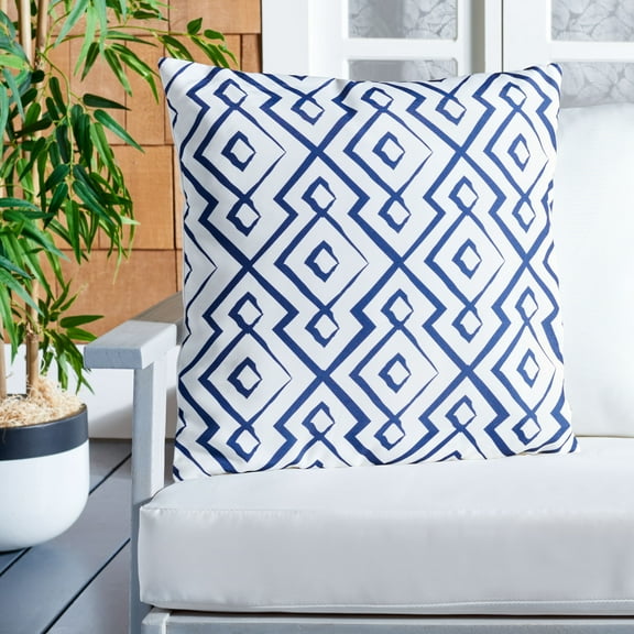 SAFAVIEH Lansana Diamond Pillow, 18" x 18", Navy