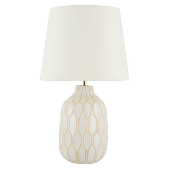 SAFAVIEH Lansing 20 in. Modern Artistic Table Lamp, White