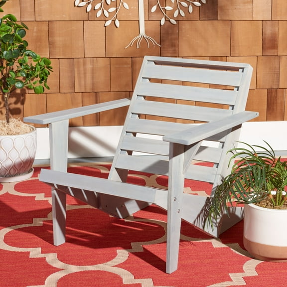 SAFAVIEH Lanty Transitional Outdoor Patio Adirondack Chair, Ash Grey