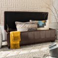 thumbnail image 1 of SAFAVIEH Large Manhattan Rustic Tufted Storage Bench, Brown, 1 of 12