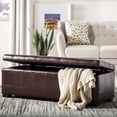 thumbnail image 1 of SAFAVIEH Large Manhattan Storage Bench Cordovan, 1 of 7