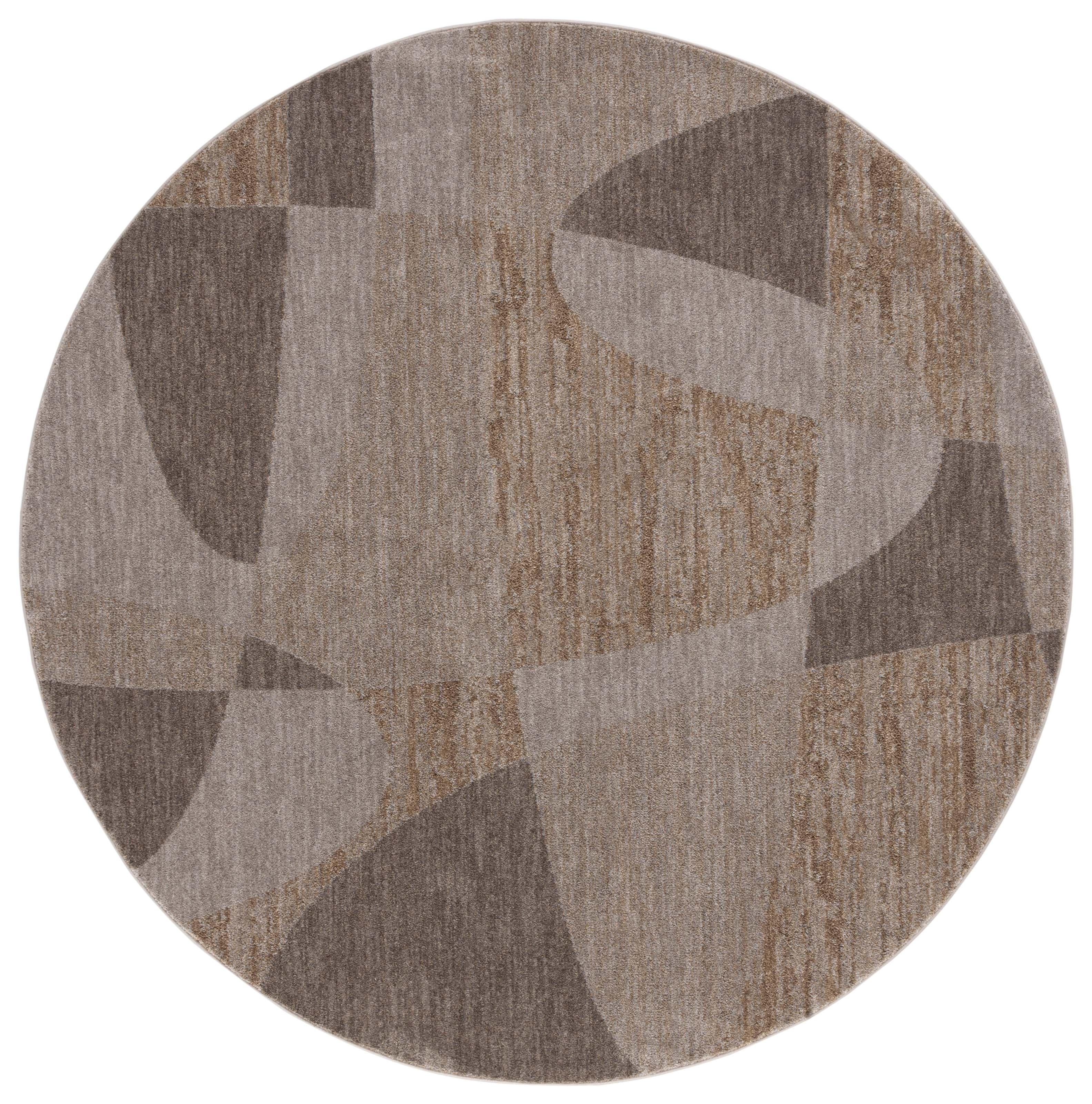 SAFAVIEH Lasa Caroline Abstract Polyester Area Rug, Taupe/Gold, 4' x 4 ...