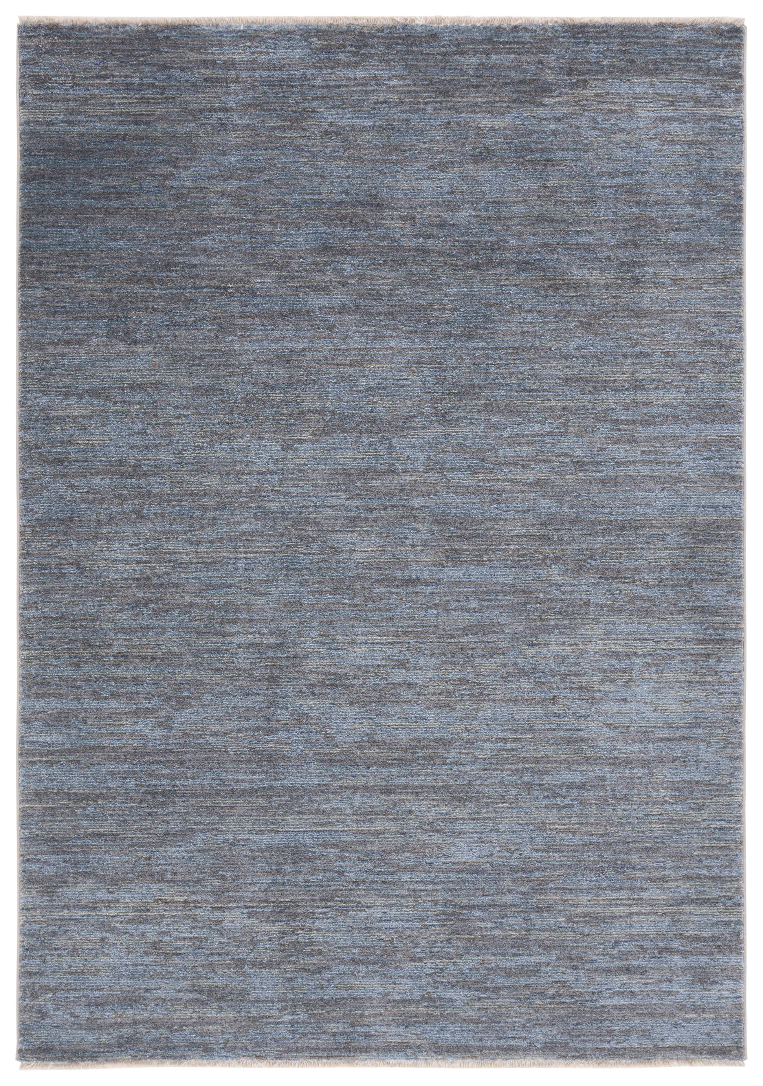 Lasa Blue Solid Synthetic 4' x 6' Rectangular Area Rug