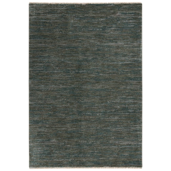 SAFAVIEH Lasa Laura Solid Polyester Area Rug, Green/Gold, 9' x 12'