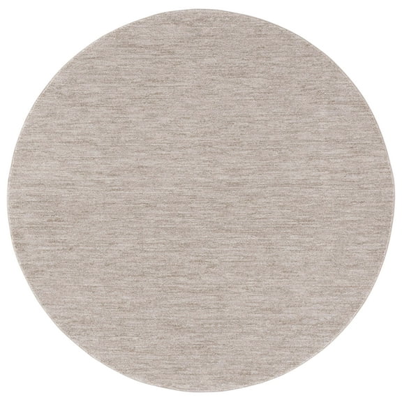 SAFAVIEH Lasa Magdalena Solid Polyester Area Rug, Beige, 4' x 4' Round
