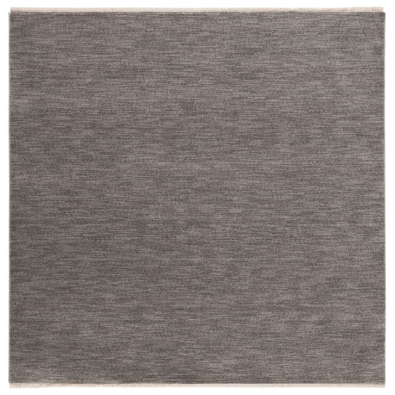 SAFAVIEH Lasa Tranter Solid Polyester Area Rug, Grey, 6'7" x 6'7" Square