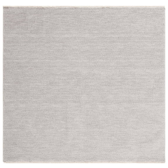 SAFAVIEH Lasa Tranter Solid Polyester Area Rug, Light Grey, 4' x 4' Square