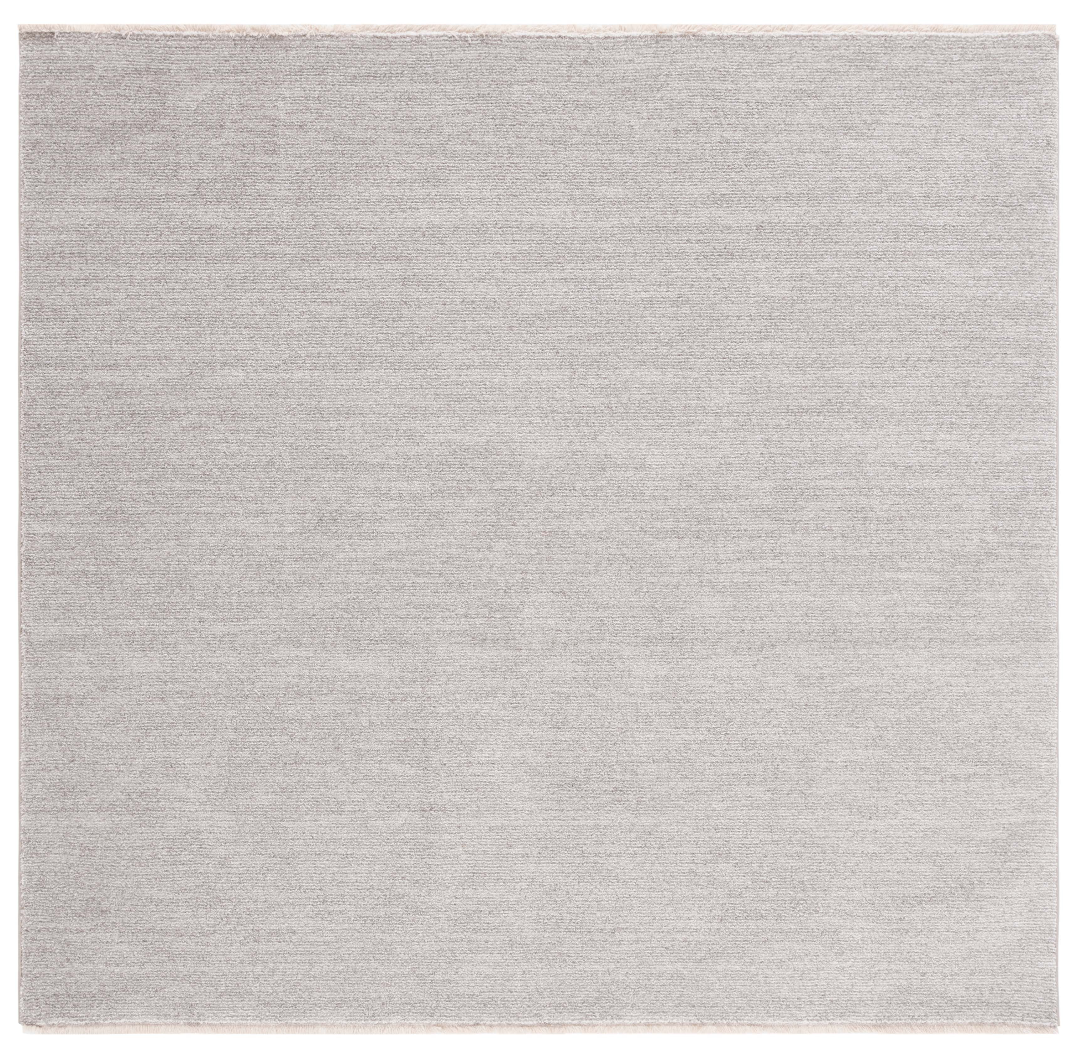 Lasa Light Grey Square Hand-Knotted Synthetic Rug