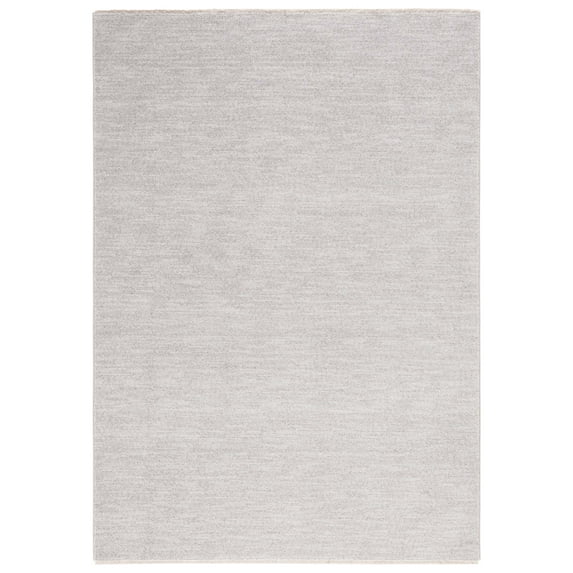 SAFAVIEH Lasa Tranter Solid Polyester Area Rug, Light Grey, 8' x 10'