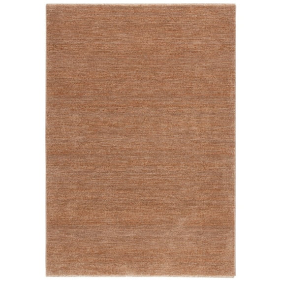 SAFAVIEH Lasa Tranter Solid Polyester Area Rug, Rust/Copper, 5'3" x 7'7"