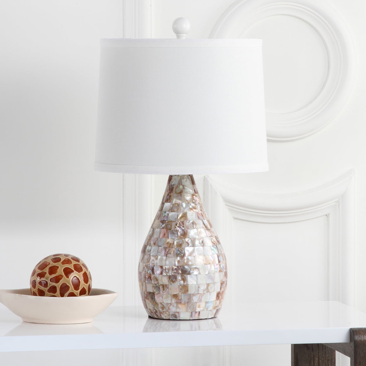 Lauralie 20.5" White Capiz Shell Table Lamp Set
