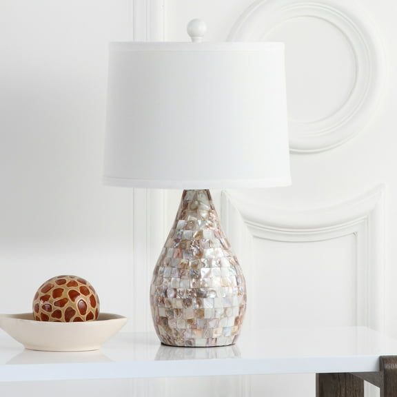 SAFAVIEH Lauralie 20.5 in. H Capiz Coastal Shell Table Lamp, Set of 2