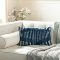 thumbnail image 1 of SAFAVIEH Laurena 12" x 20" Geometric Plush Pillow, Blue/Cream, 1 of 5