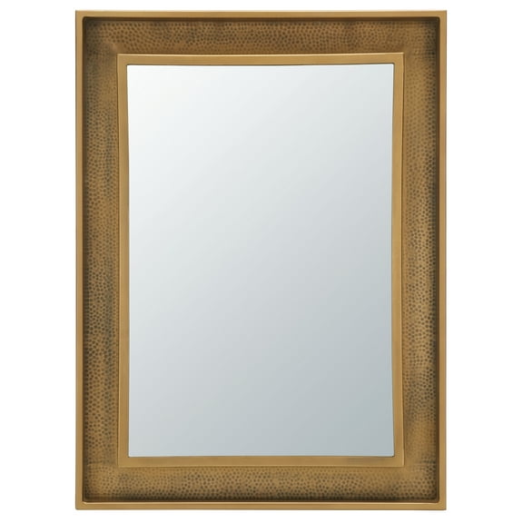 SAFAVIEH Lavanya 23.5 in. x 31.5 in. Solid Frame Mirror, Antique Brass