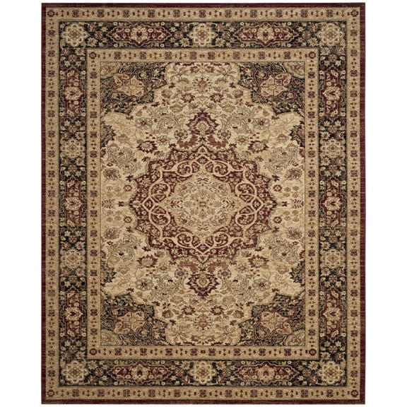 SAFAVIEH Lavar Kerman Ilarion Border Area Rug, Cream/Navy, 5'1" x 7'6"