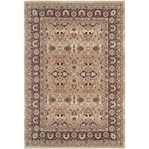 SAFAVIEH Lavar Kerman Jimmy Border Area Rug, Cream/Navy, 5'1" x 7'6"